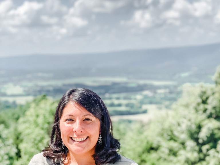 DeAnn at the top of Flat Top Mountain, overlooking Dunlap, Tennessee